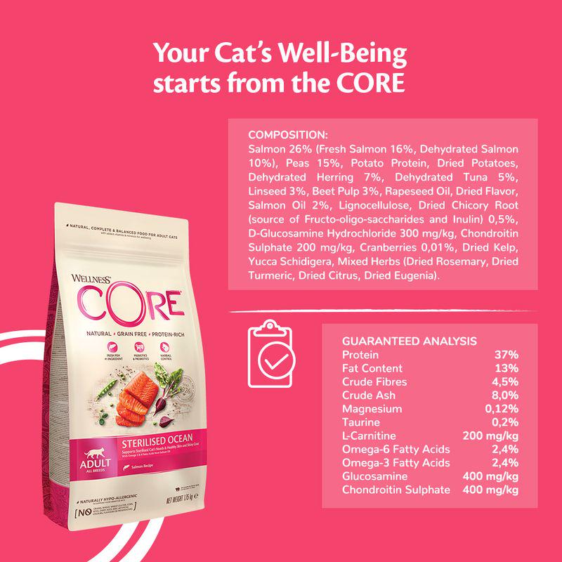 Wellness Core Adult Sterilised Ocean Dry Cat Food