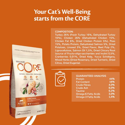Balanced dry cat nutrition