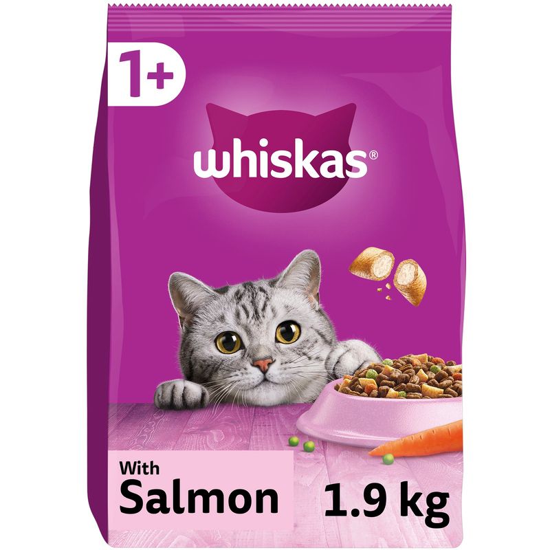 Nutritious salmon cat kibble