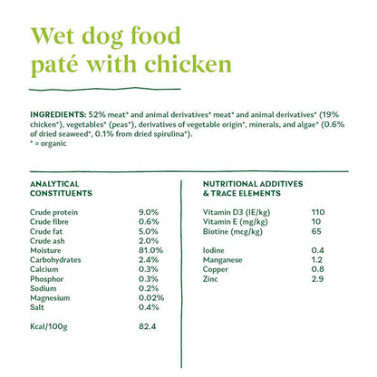 Natural chicken dog food