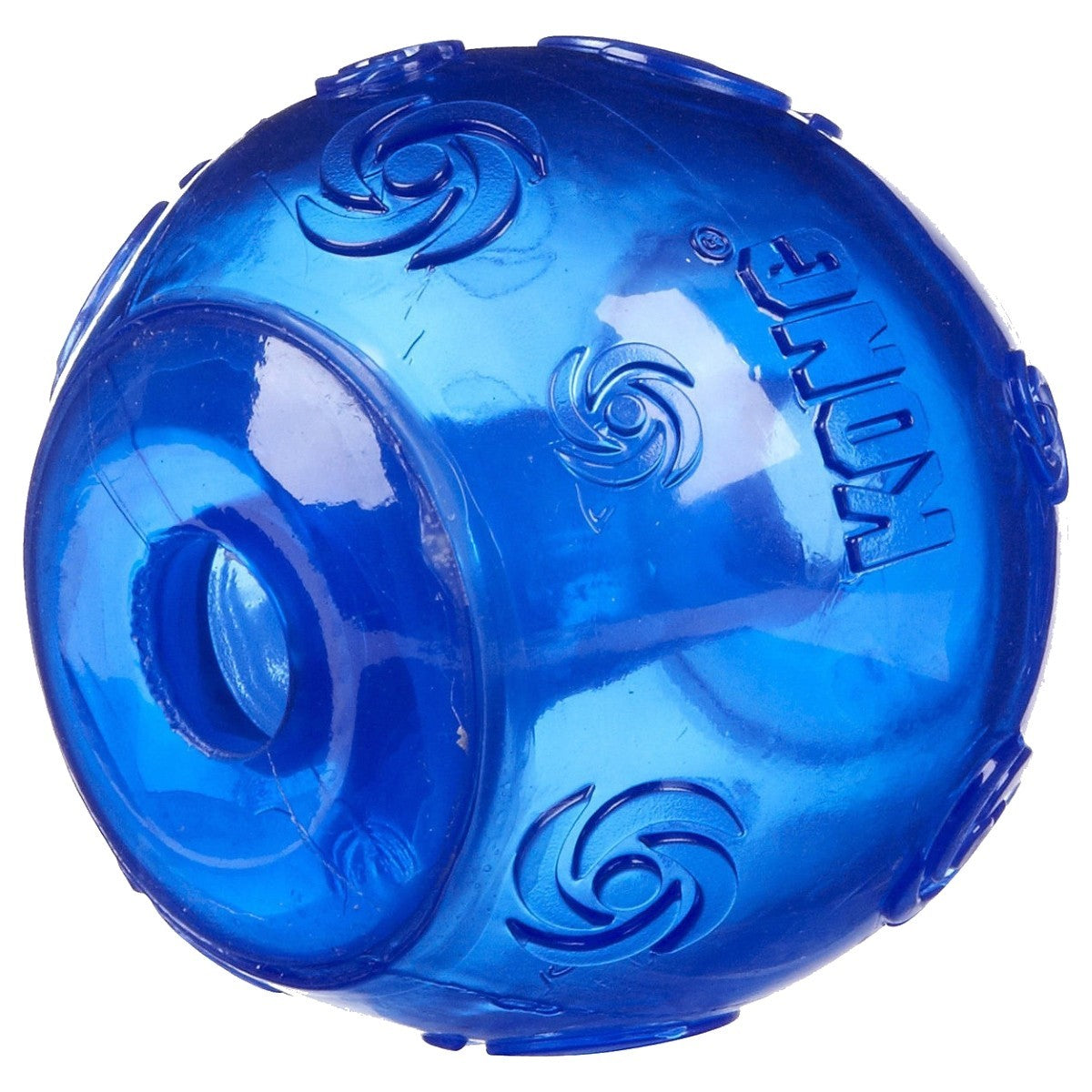 Blue KONG dog toy on a white background