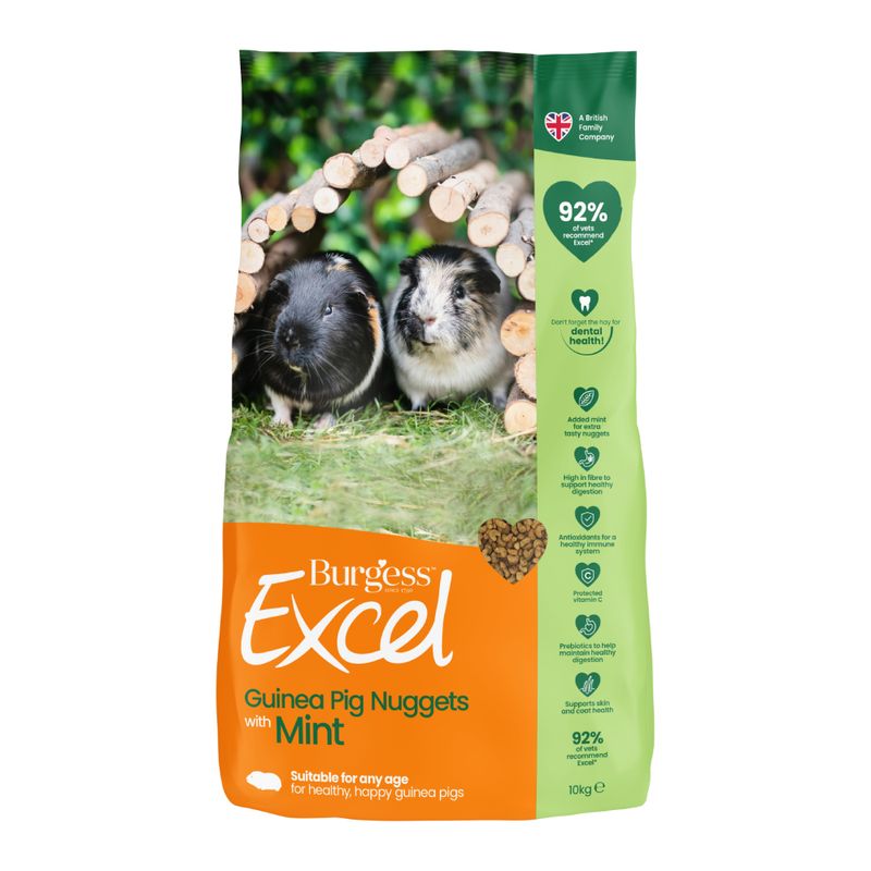 High-fiber guinea pig food pellets.

