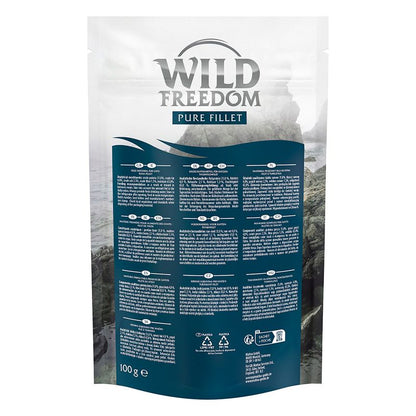 Wild Freedom pure fillet packaging with a blue label on a white background