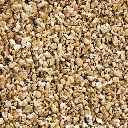 Close-up of small gravel stones with a natural color pattern