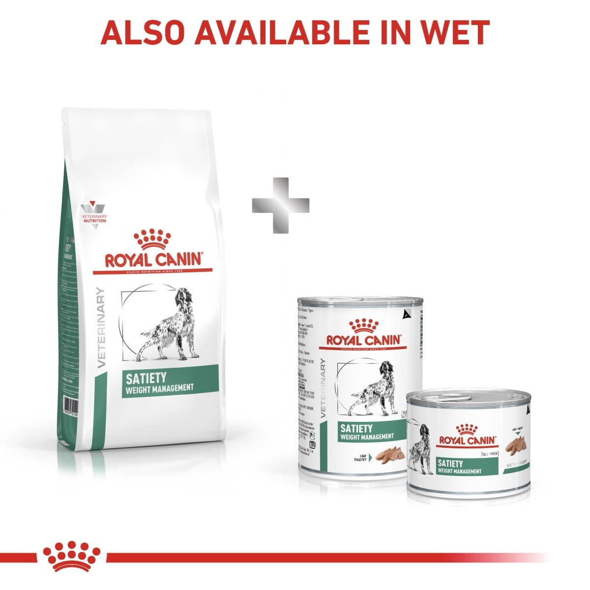 Royal Canin Veterinary Diet Satiety Management food packaging on a white background