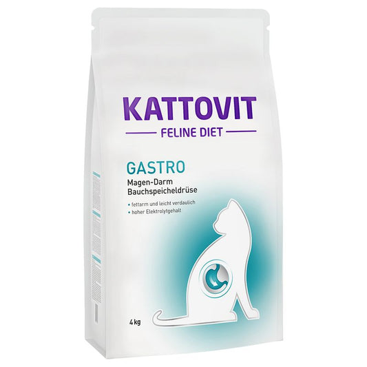 Kattovit Feline Diet Gastro cat food package on a white background