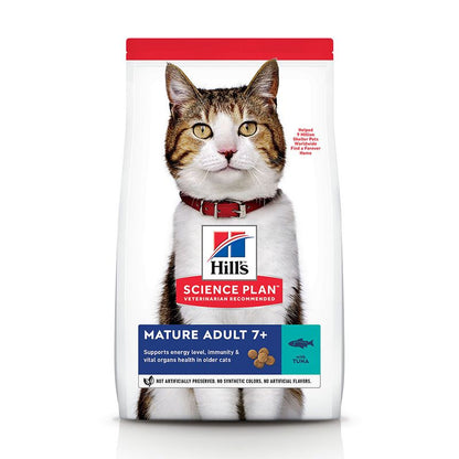 Hills Science Plan cat food package with a cat on the front on a white background