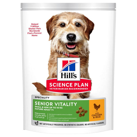 Hills Science Plan dog food package with a dog on the label