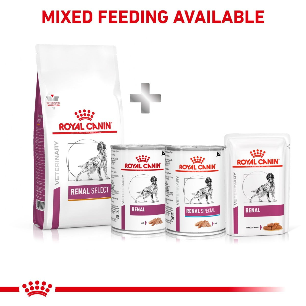 Royal Canin Veterinary Diet Renal Select products on a white background