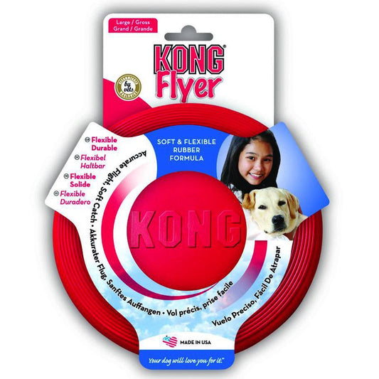 KONG Flyer dog toy with packaging on a white background