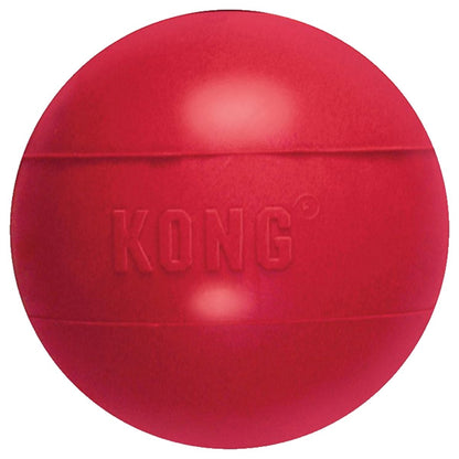 Red KONG dog toy on a white background