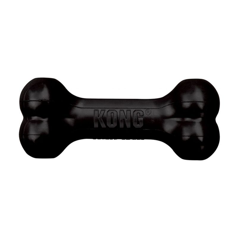 Black KONG dog toy on a white background