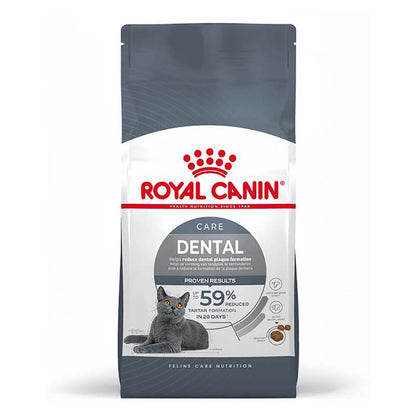 Royal Canin Dental cat food package on a white background
