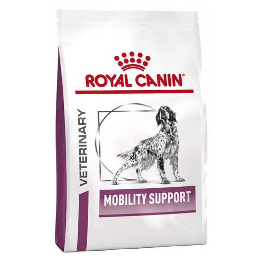 Royal Canin Veterinary Diet Mobility Support dog food packaging on a white background