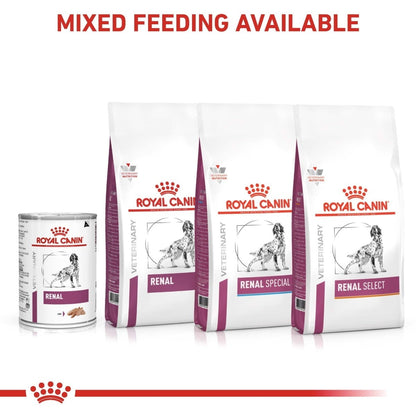 Royal Canin veterinary diet products for renal health on a white background
