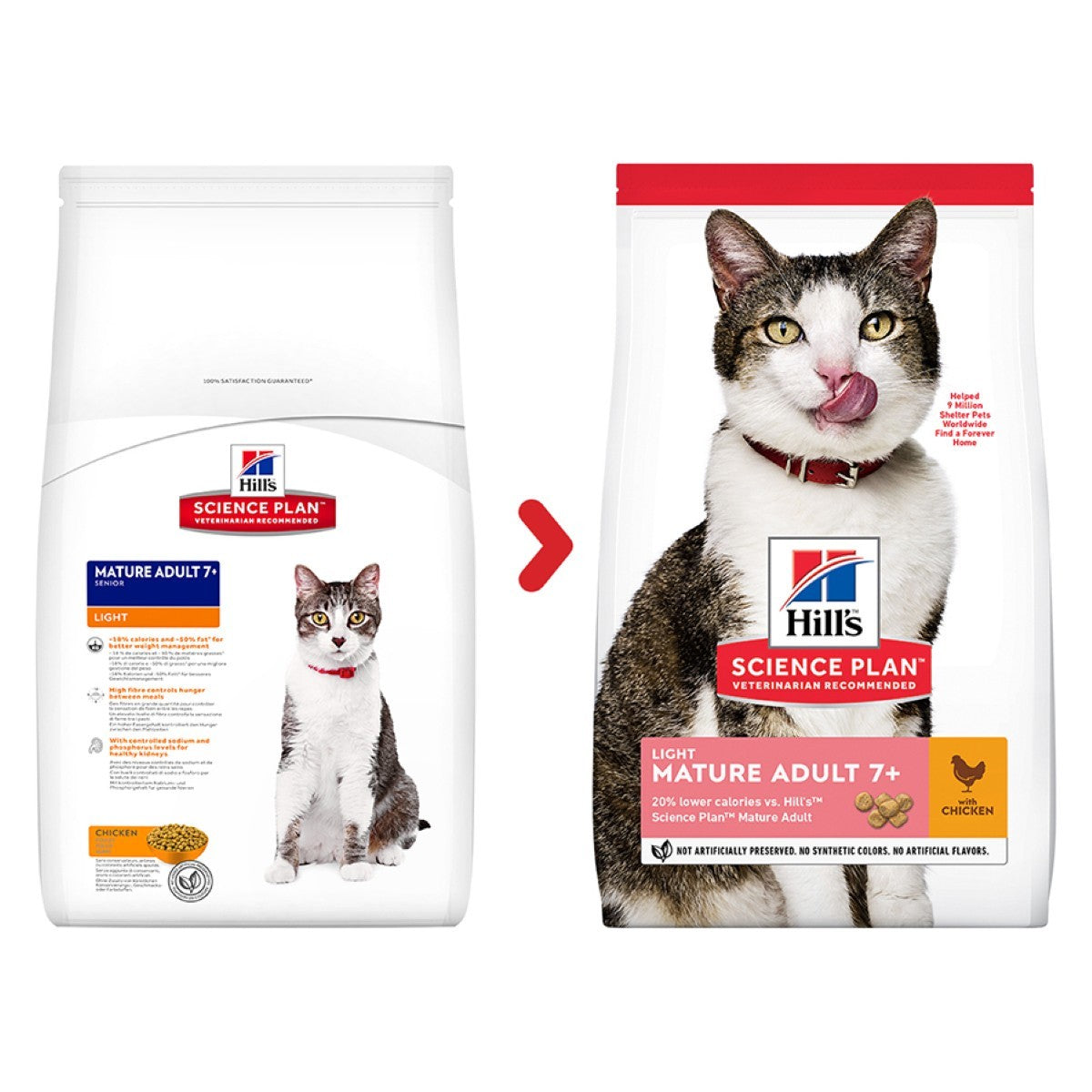 Mature cat light food