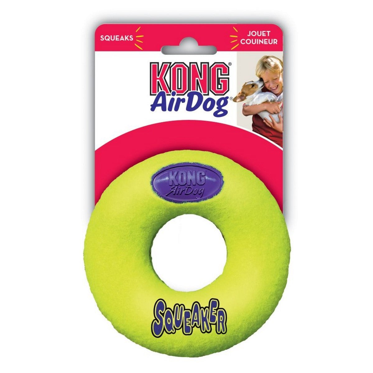 KONG AirDog dog toy with packaging on a white background
