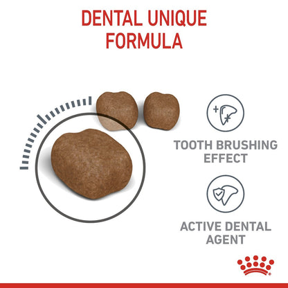 Dog treats with 'Dental Unique Formula' text and graphics on a white background