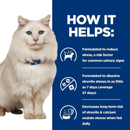 Cat with a blue background and text about pet health benefits